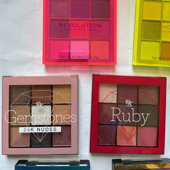 💜Eyeshadow bundle 9 color x 10 palette lot Gorgeous Revolution Neon 24K Ruby - Picture 3 of 13